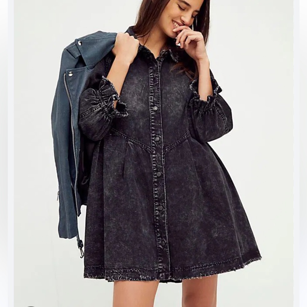 We The Free Black Denim Dress